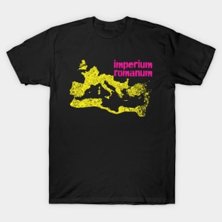 Roman Empire Map Imperium Romanum 80s vintage colors T-Shirt